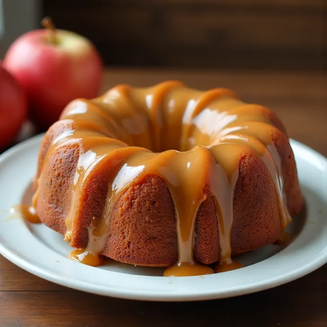 Apple Cake with Caramel Glaze