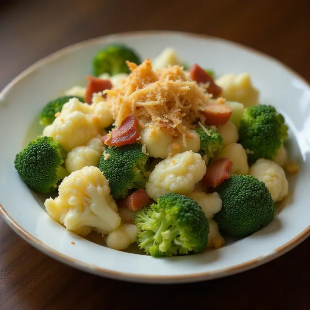 Broccoli and Cauliflower Salad