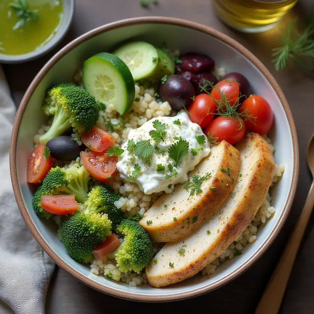 Greek Chicken Couscous Bowl