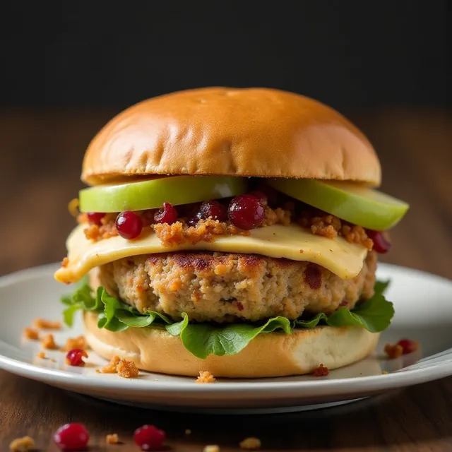 Ultimate Thanksgiving Leftovers Burger