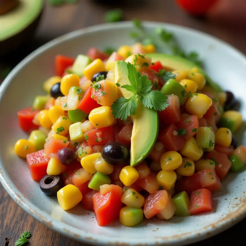 Tomato, Corn, and Avocado Salsa