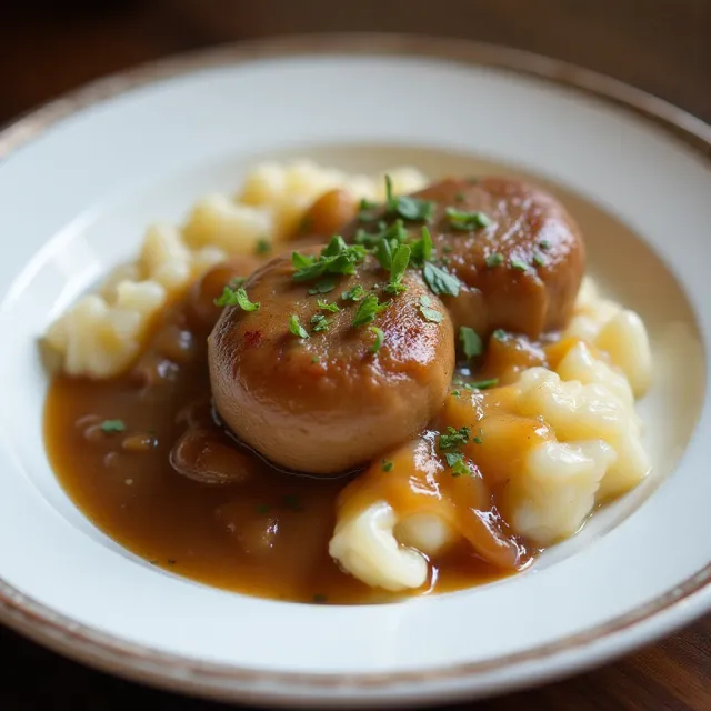 Onion Gravy for British Bangers and Mash