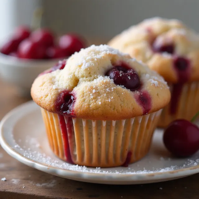 Fresh Cherry Muffins