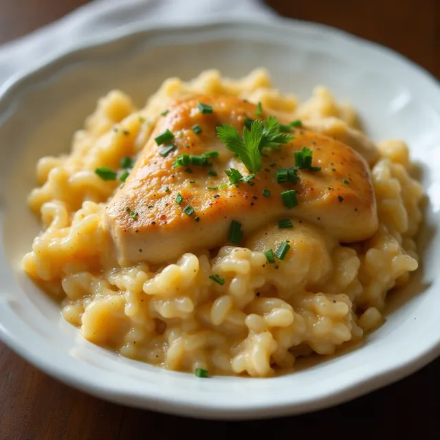 Chicken and Rice in Creamy Sauce