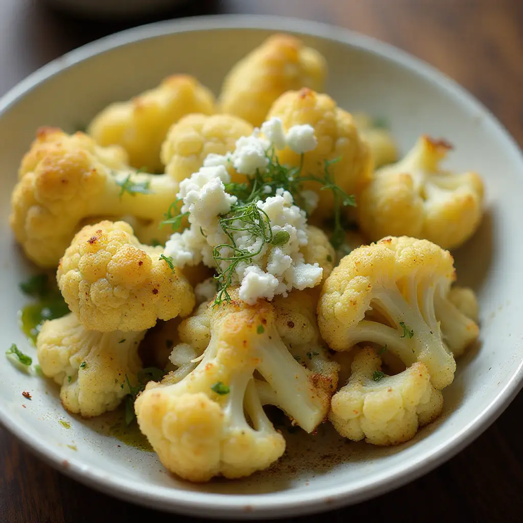 Roasted Cauliflower with Feta