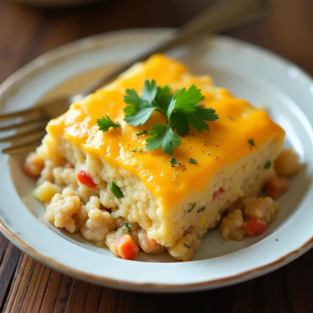Cheesy Turkey Rice Casserole