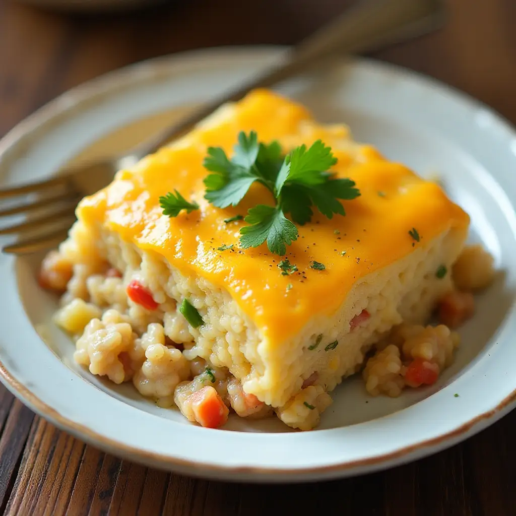 Cheesy Turkey Rice Casserole