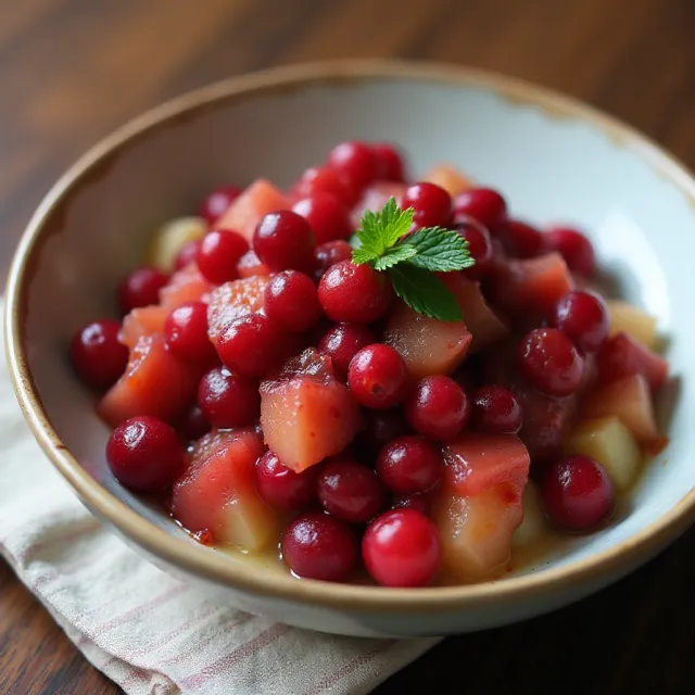 Spicy Quince and Cranberry Chutney