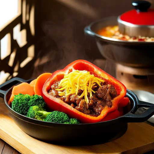 Beef and Mushroom Stuffed Peppers