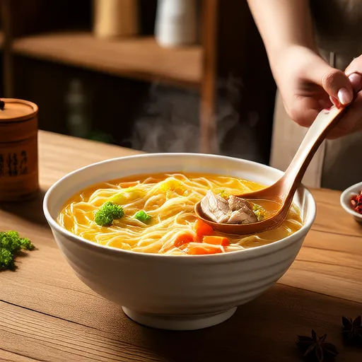 珍的自制鸡肉面条汤