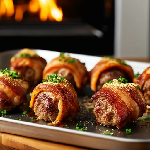 Giant Bacon-Wrapped Meatballs