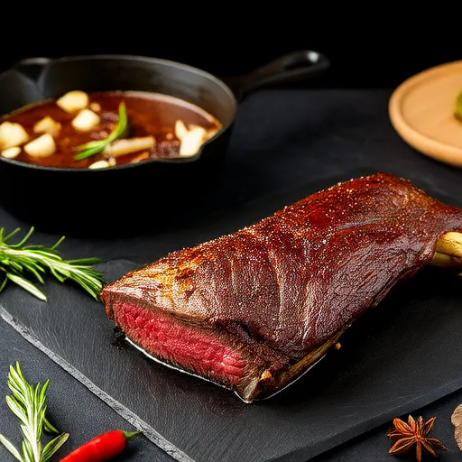 Carne de falda a la parrilla marinada en Kahlúa