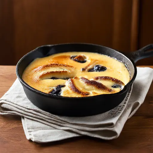 Puding Roti dengan Saus Vanila