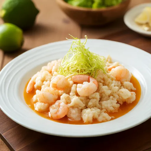 Cumin Lime Shrimp over Creamy Cauliflower Risotto