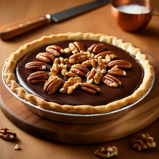 Pie Buttermilk Cokelat dengan Wiski dan Almond