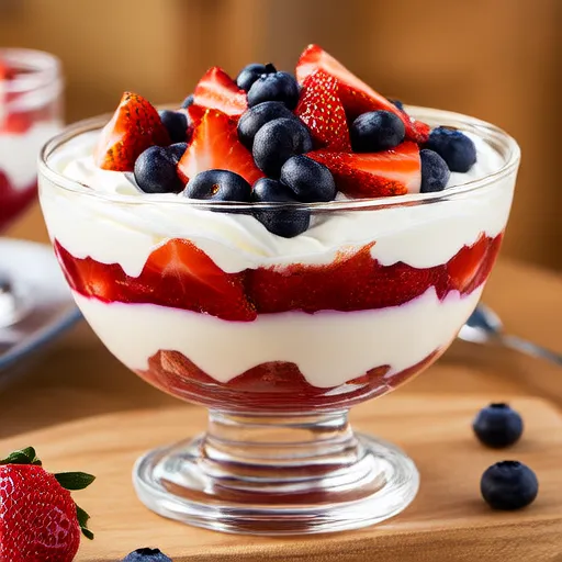 Món Trifle đỏ, trắng và xanh dễ làm