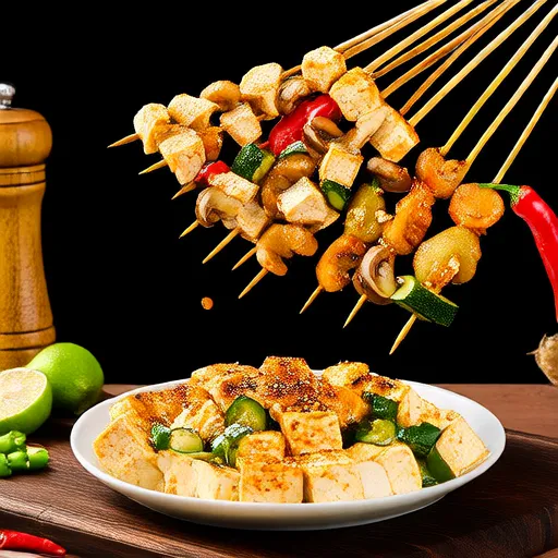 Sate Tahu Panggang dengan Saus Sriracha