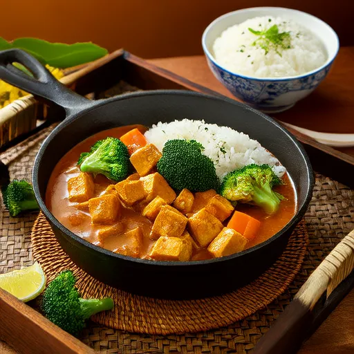 Cà ri Panang với đậu phụ và rau củ
