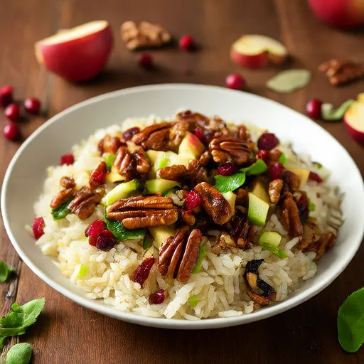 Nhồi cơm gạo lứt với táo và xô thơm