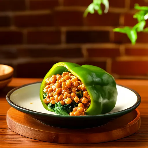 Tempeh-Bean Stuffed Peppers