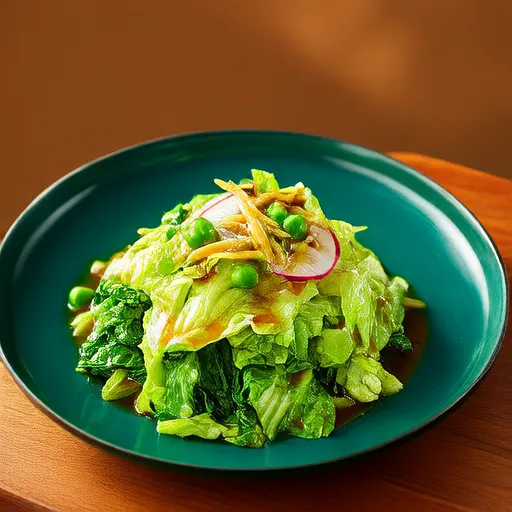 Salad rau diếp bơ với sốt vinaigrette mù tạc Dijon và rau mùi tây