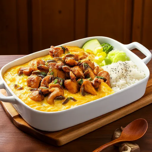Casserole de Frango e Arroz Selvagem