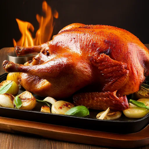 Poulet Roti à l'Algérienne (Frango Assado Argelino)