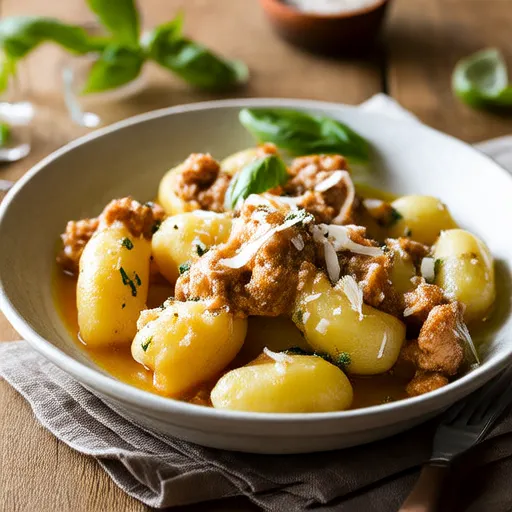 Запеченный гноччи с фаршем из индейки и соусом маринара