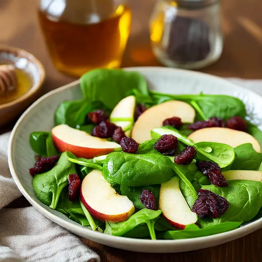 Salad Bayam dengan Apel dan Kismis