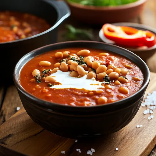Soupe crémeuse aux tomates et haricots