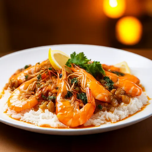 Tôm Scampi với Cơm