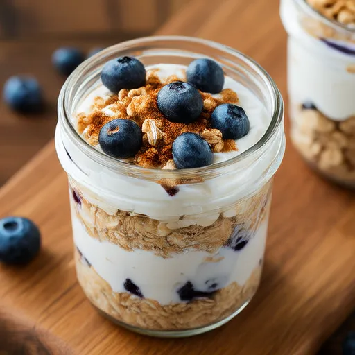 Blueberry-Cinnamon Overnight Oats with Greek Yogurt