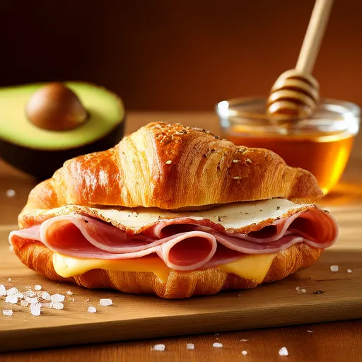 Breakfast Croissants Stuffed with Ham and Gruyere