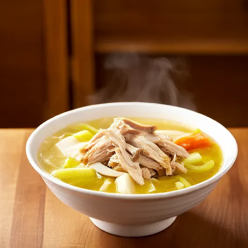 Zuppa facile di pollo, riso e noodles