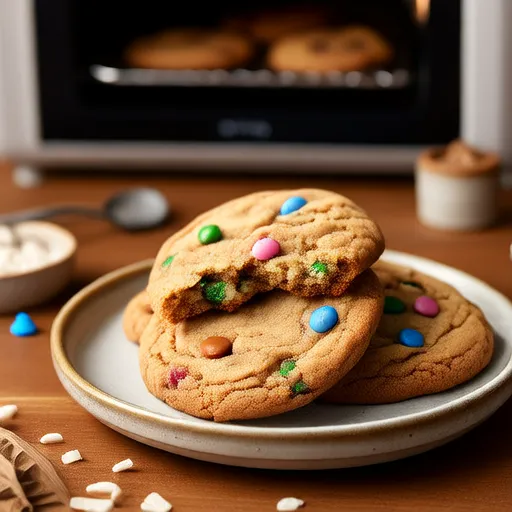 Galletas de Mantequilla de Maní y M&M