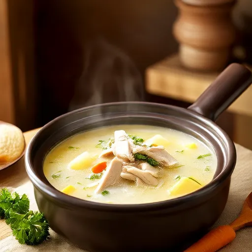Soupe de Poulet et Légumes Crémeuse