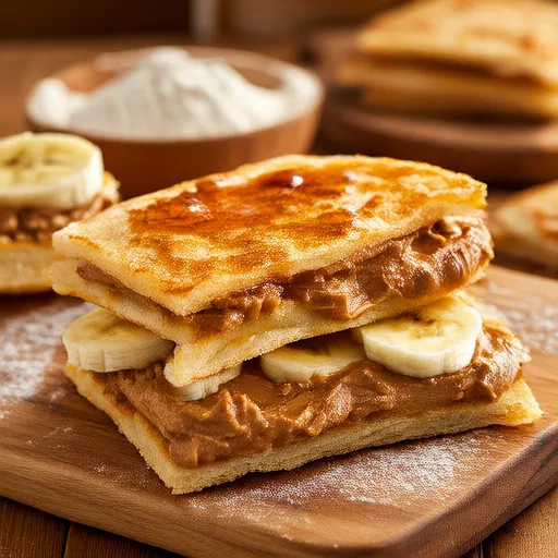 Quesadilla de Banana com Pasta de Amendoim