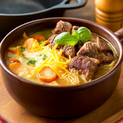 French Onion Soup with Homemade Beef Stock