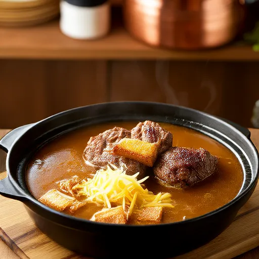 Sopa de Cebola Francesa com Costeletas Curtas de Carne