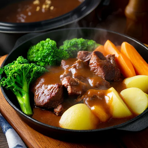 带Guinness®-第戎芥末肉汁的咸牛肉和卷心菜