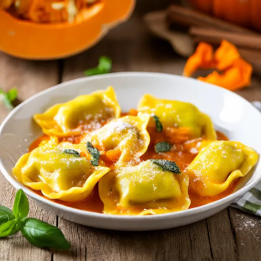 Cheese Ravioli with Pumpkin Sauce