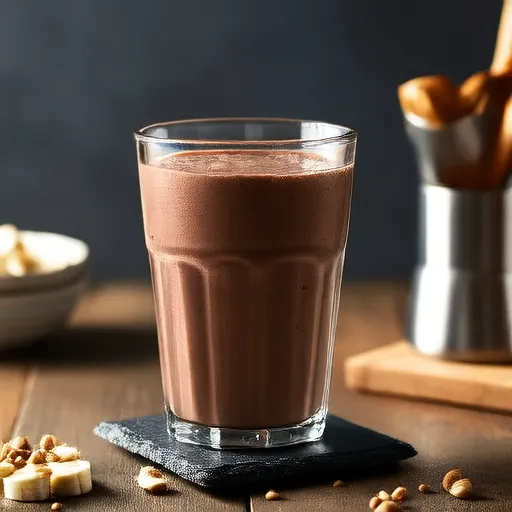 Schokoladen-Bananen-Erdnussbutter-Proteinshake