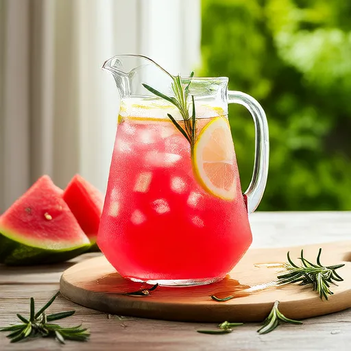 Limonada de sandía infusionada con romero