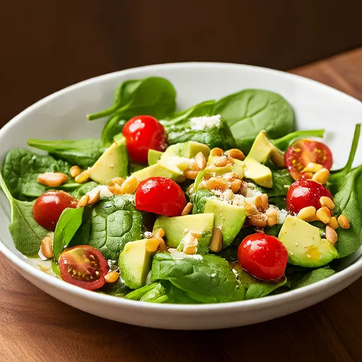 Salad rau bina với gà, bơ và phô mai dê