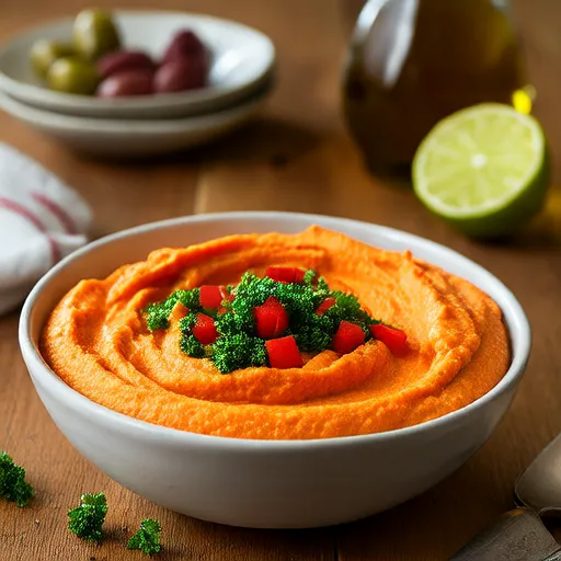 Hummus Paprika Merah Mudah