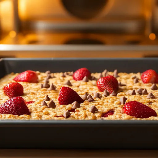 Porridge al Forno con Fragole, Banana e Gocce di Cioccolato