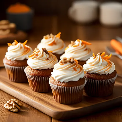Cupcakes alle carote con glassa al cioccolato bianco e crema di formaggio