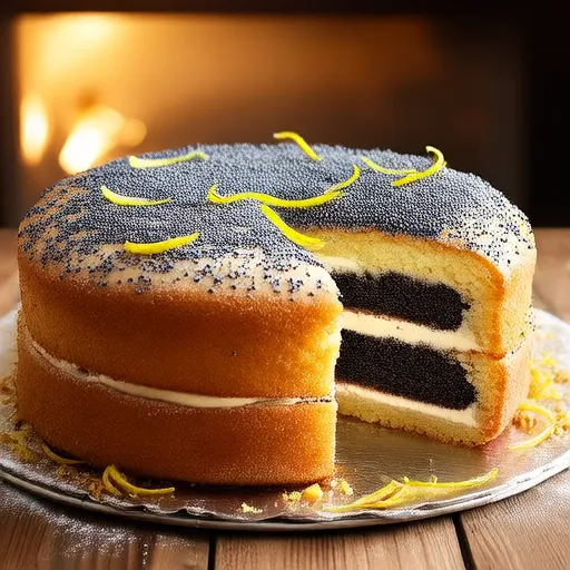 Bolo de Sementes de Papoula com Creme Azedo Ucraniano