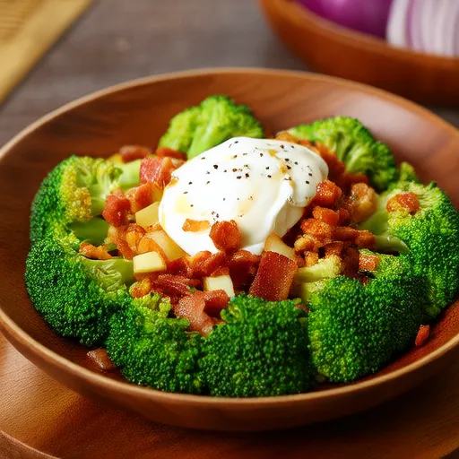 Salada de Brócolis com Uvas Vermelhas, Bacon e Sementes de Girassol