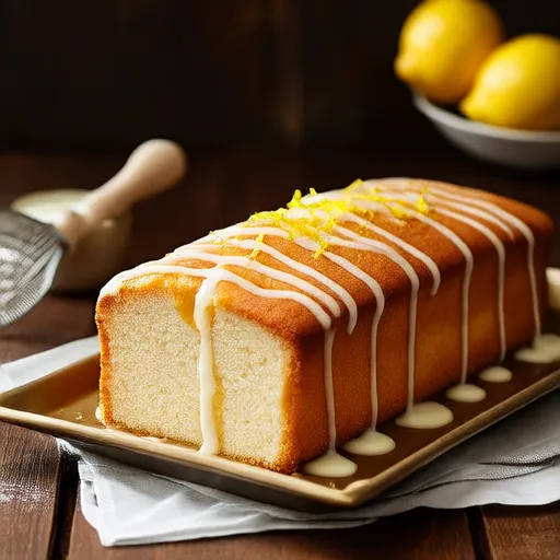 Frischkäse-Pfundkuchen mit Zitronenguss